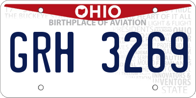 OH license plate GRH3269