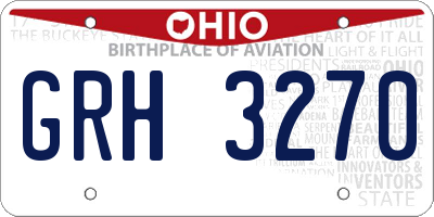 OH license plate GRH3270