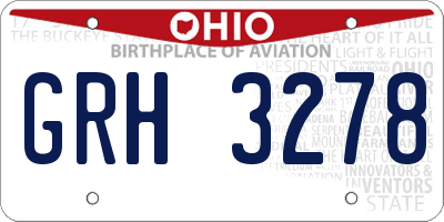 OH license plate GRH3278
