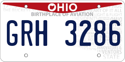 OH license plate GRH3286