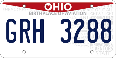 OH license plate GRH3288