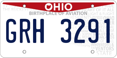 OH license plate GRH3291