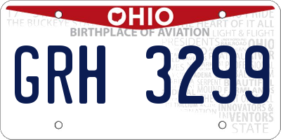 OH license plate GRH3299