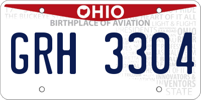 OH license plate GRH3304