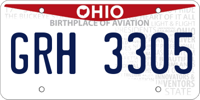 OH license plate GRH3305