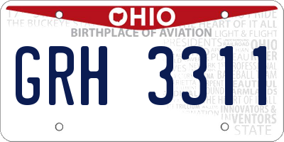 OH license plate GRH3311