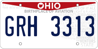 OH license plate GRH3313