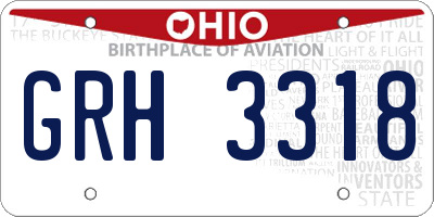 OH license plate GRH3318