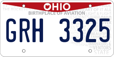 OH license plate GRH3325