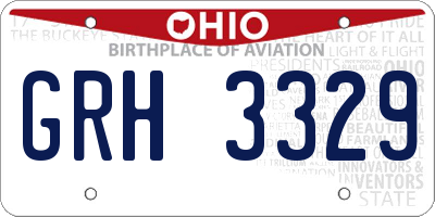 OH license plate GRH3329