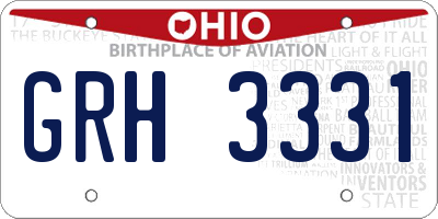 OH license plate GRH3331