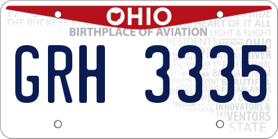 OH license plate GRH3335
