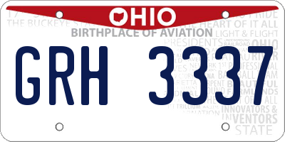 OH license plate GRH3337