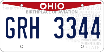 OH license plate GRH3344