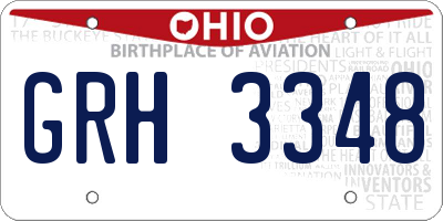 OH license plate GRH3348