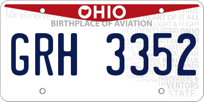 OH license plate GRH3352