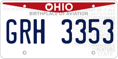 OH license plate GRH3353