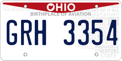 OH license plate GRH3354