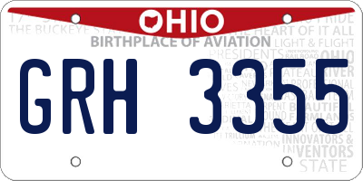 OH license plate GRH3355