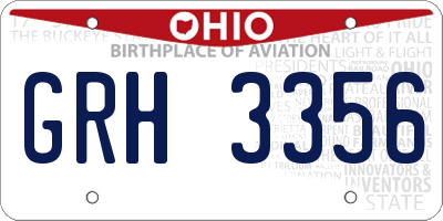 OH license plate GRH3356
