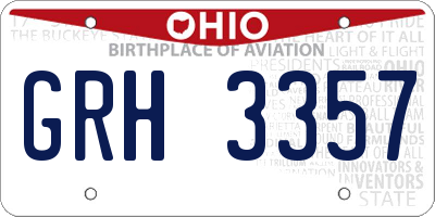OH license plate GRH3357