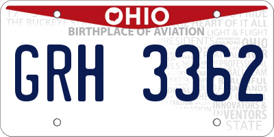 OH license plate GRH3362