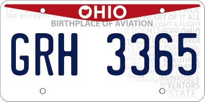 OH license plate GRH3365