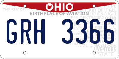 OH license plate GRH3366