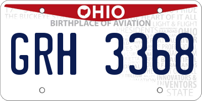 OH license plate GRH3368