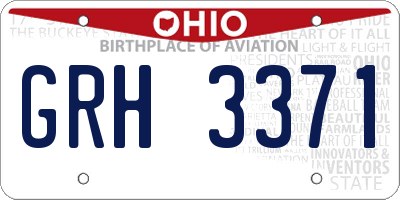 OH license plate GRH3371