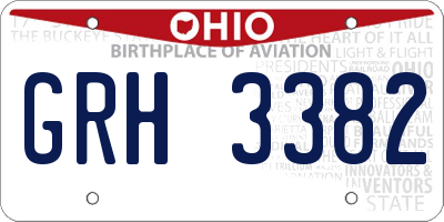 OH license plate GRH3382