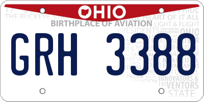 OH license plate GRH3388