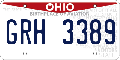 OH license plate GRH3389