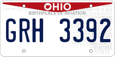 OH license plate GRH3392