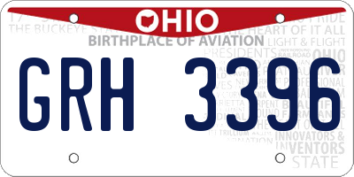 OH license plate GRH3396