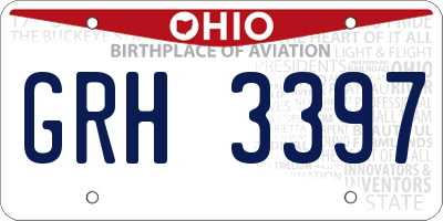 OH license plate GRH3397