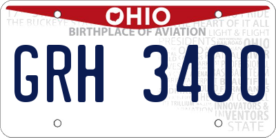 OH license plate GRH3400