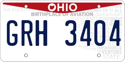OH license plate GRH3404