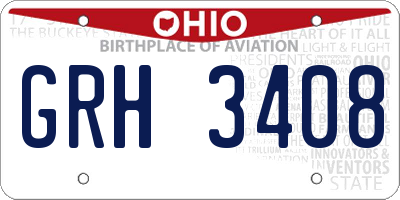 OH license plate GRH3408
