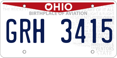 OH license plate GRH3415