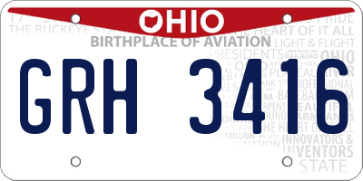 OH license plate GRH3416