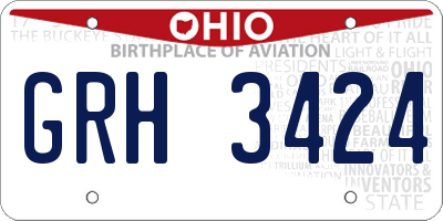 OH license plate GRH3424