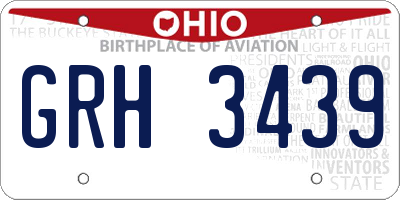 OH license plate GRH3439