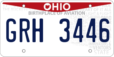 OH license plate GRH3446
