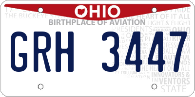 OH license plate GRH3447