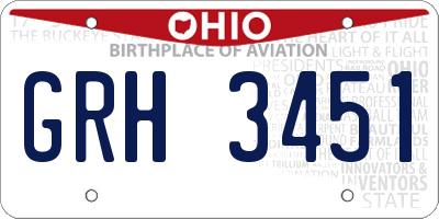 OH license plate GRH3451