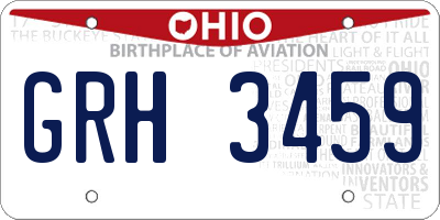 OH license plate GRH3459