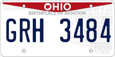 OH license plate GRH3484