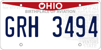 OH license plate GRH3494