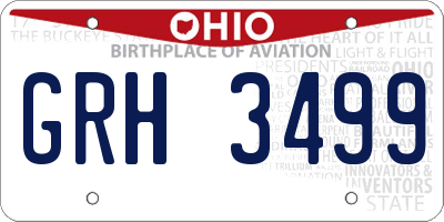 OH license plate GRH3499